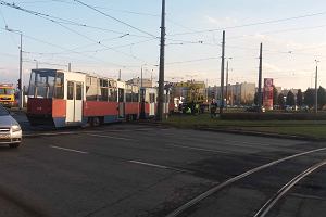 Stan torowiska na wle Wojska Polskiego-Szarych Szeregw jest zy. Dochodzio tu ju do wykolejenia si tramwajw. 