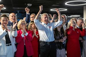 Wieczr w lskim sztabie wyborczym Koalicji Obywatelskiej na Stadionie lskim w Chorzowie