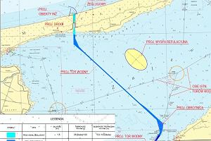 Plan sytuacyjny przekopu Mierzei Wilanej wraz z pogbieniem torw wodnych