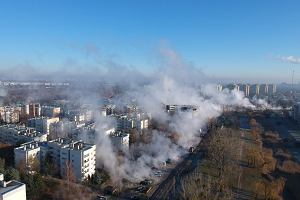 Awaria sieci ciepowniczej firmy Veolia w rejonie ul. Powsiskiej, listopad 2019 r.