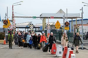 Uchodcy z Ukrainy na przejciu granicznym w Korczowej, 02.03.2022 r.