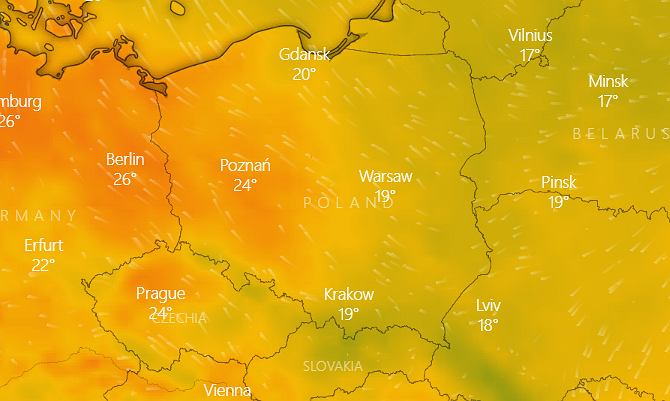 Prognoza pogody - temperatura w nocy z 17 na 18 czerwca