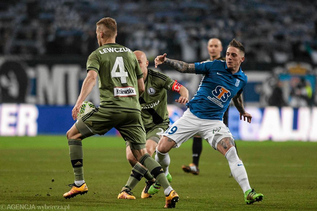 Lech Pozna - Legia Warszawa 0:2. Igor Lewczuk, Micha Pazdan (Legia) i Nicki Bille Nielsen (Lech)