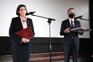 Monika Krawczyk podczas odebrania powoania na stanowisko dyrektora ydowskiego Instytutu Historycznego im. Emanuela Ringelbluma