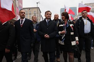 Na Marszu Niepodlegoci w Warszawie, 11 listopada 2022 r. W rodku kadru Zbigniew Ziobro, lider partii Solidarna Polska (obecnie Suwerenna Polska).