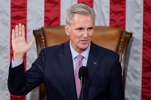 Senator Kevin McCarthy - zaprzysiony jako przewodniczcy Izby Reprezentantw. Waszyngton, 7 stycznia 2023 r.