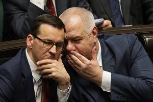 Mateusz Morawiecki i Jacek Sasin w sejmowych awach. Warszawa, 13 listopada 2019 r,