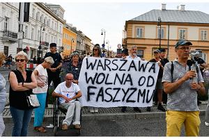 Protest przeciw marszowi Modziey Wszechpolskiej przez stolic.