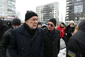 Wojna w Ukrainie. Prezydent Austrii Alexander Van der Bellen z wizyt w ukraiskiej Borodziance, 1 lutego 2023 r.