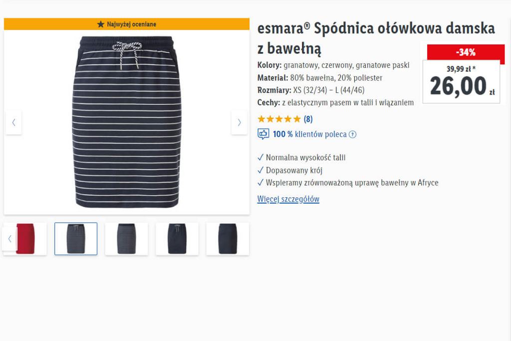 Spódnica z Lidla w promocji