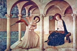 ''Zwiastowanie Maryi'', XV-wieczny fresk pdzla Fra Angelico         