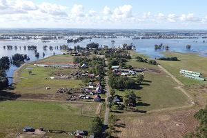 Powd 2024. Otoczone rozlan Odr i Myl (z lewej strony) Chlewice