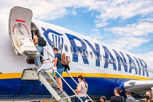 Samolot linii Ryanair na lotnisku w Timisoarze w Rumunii