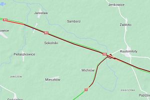 Wypadek na dk A4, odcinek Wze Kostomoty - wze Kty Wrocawskie, kierunek Wrocaw