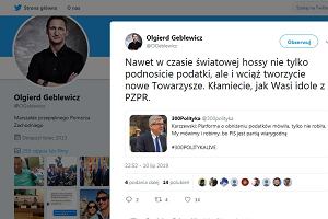 Wpis Olgierda Geblewicza na Twitterze