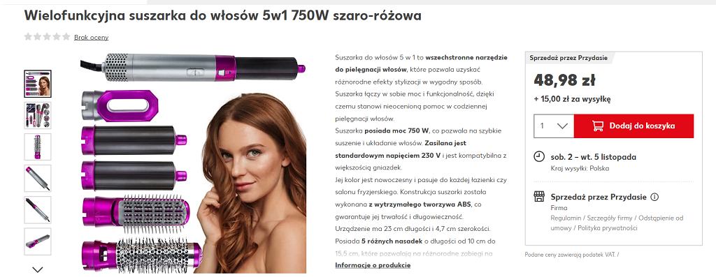 Wielofunkcyjna suszarka do włosów 5w1