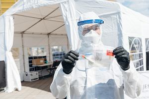 Pandemia koronawirusa. Punkt testw na COVID-19. Gdask, 27 kwietnia 2020