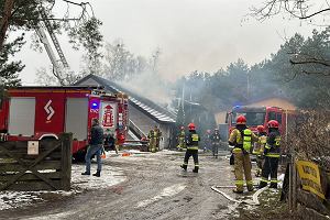 Poar restauracji Dziki Zaktek przy ul. Chlubnej na Biaoce. Warszawa 11.02.2023