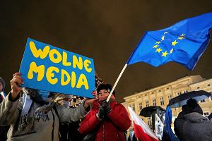 Protest przeciwko ustawie '' lex TVN '' i w obronie wolnych mediw. Rzeszw, Stycze 2021 r.