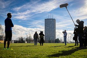 Sawosz Uznaski, astronauta Europejskiej Agencji Kosmicznej na Stadionie AWF w Katowicach