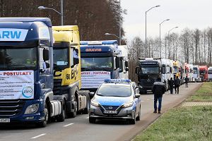 Protest przewonikw drogowych w Szczecinie. 22 grudnia 2023 r.