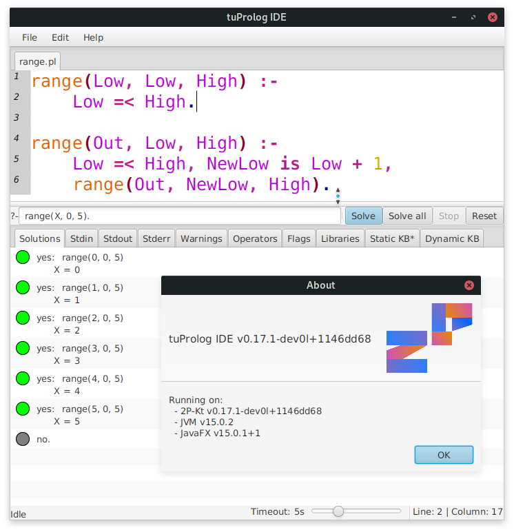 A screenshot of the 2P-Kt IDE