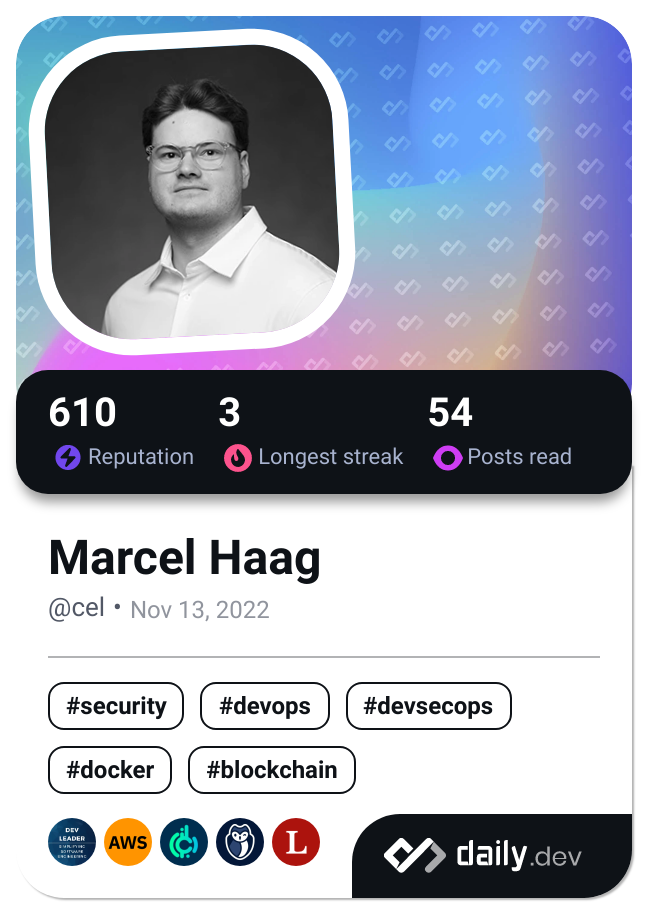 Marcel Haag's Dev Card