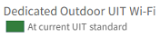 Toggle Dedicated Outdoor UIT Wi-Fi key. Description - Green: At current UIT standard