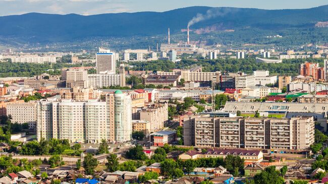 Вид на город Красноярск