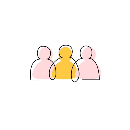 Stylized CZI "Organizational" capacity building approach icon of the upper halves of three interconnected people, side by side.