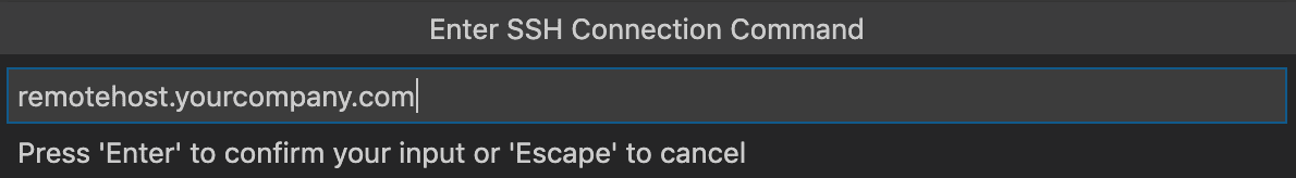 Remote Explorer SSH host input