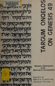 Cover of: Targum Onqelos on Genesis 49: translation and analytical commentary