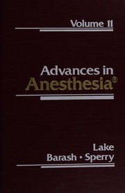 Cover of: Advances in Anesthesia (Advances in Anesthesia, 11)