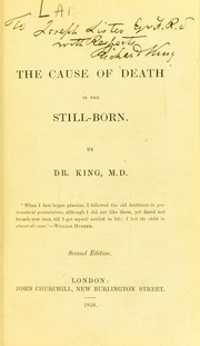 Cover of: The cause of death in the still-born