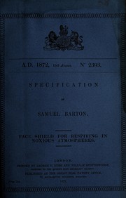 Specification of Samuel Barton by Samuel Barton