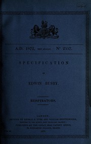 Specification of Edwin Busby by Edwin Busby