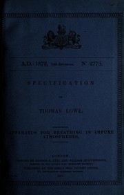 Specification of Thomas Lowe by Thomas Lowe