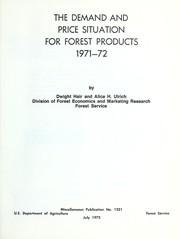 Cover of: The demand and price situation for forest products, 1971-72