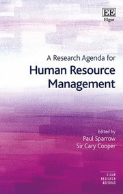 Cover of: Research Agenda for Human Resource Management