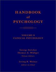 Cover of: Handbook of Psychology, Clinical Psychology (Handbook of Psychology)