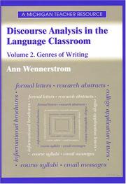 Cover of: Discourse analysis in the language classroom