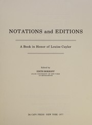 Notations and editions by Edith Borroff