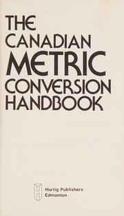 Cover of: The Canadian metric conversion handbook.