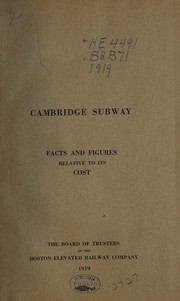 Cambridge subway by Boston Elevated Railway Company