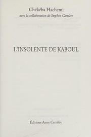 Cover of: L'insolente de Kaboul