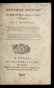 Cover of: Dernie  re de fense des pe  res et me  res, aieuls et ai eules d'e migre s