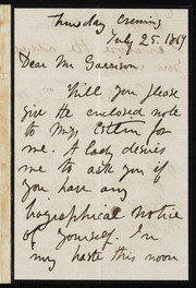 Cover of: [Letter to] Dear Mr. Garrison