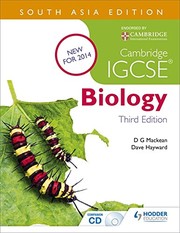 Cover of: Cambridge Igcse Biology 3Rd Edition Plus Cd South Asia Edition