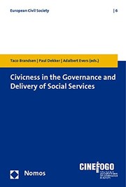 Cover of: Civicness in the governance and delivery of social services