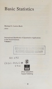 Cover of: Basic Statistics (International Handbook of Quantitative Applications in the Social Sciences)